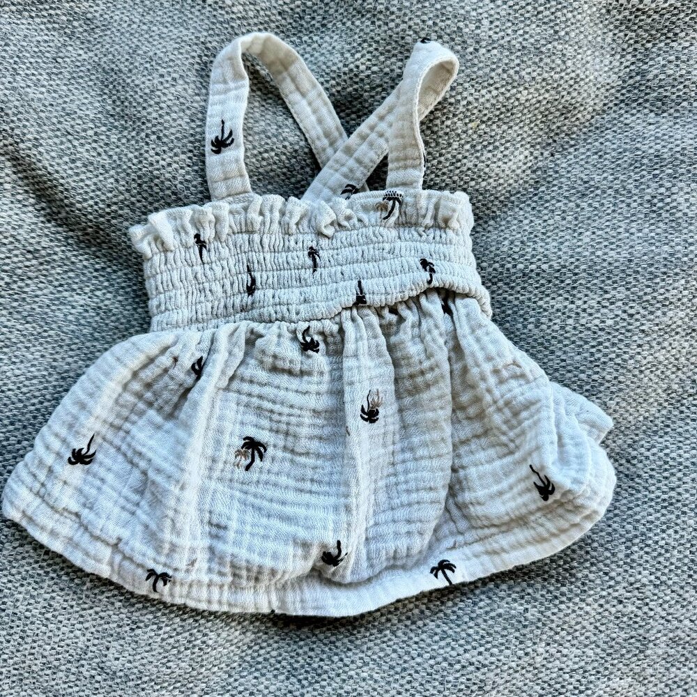 Carter's Cream Palm Tree Baby Girl Dress